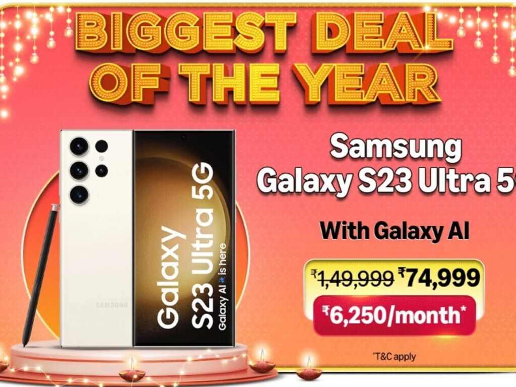 Amazon Sale: Galaxy S23 Ultra available for ₹50,000 less with 200MP camera.