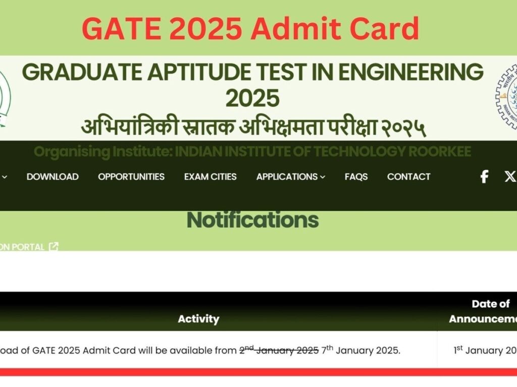 GATE 2025 Admit Card Release Tomorrow: Check with These Simple Steps!