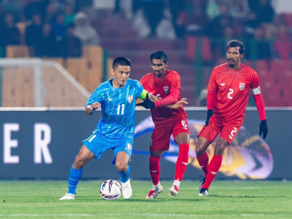 India Thrashes Maldives 3-0 with Sunil Chhetri's Stunning Comeback!