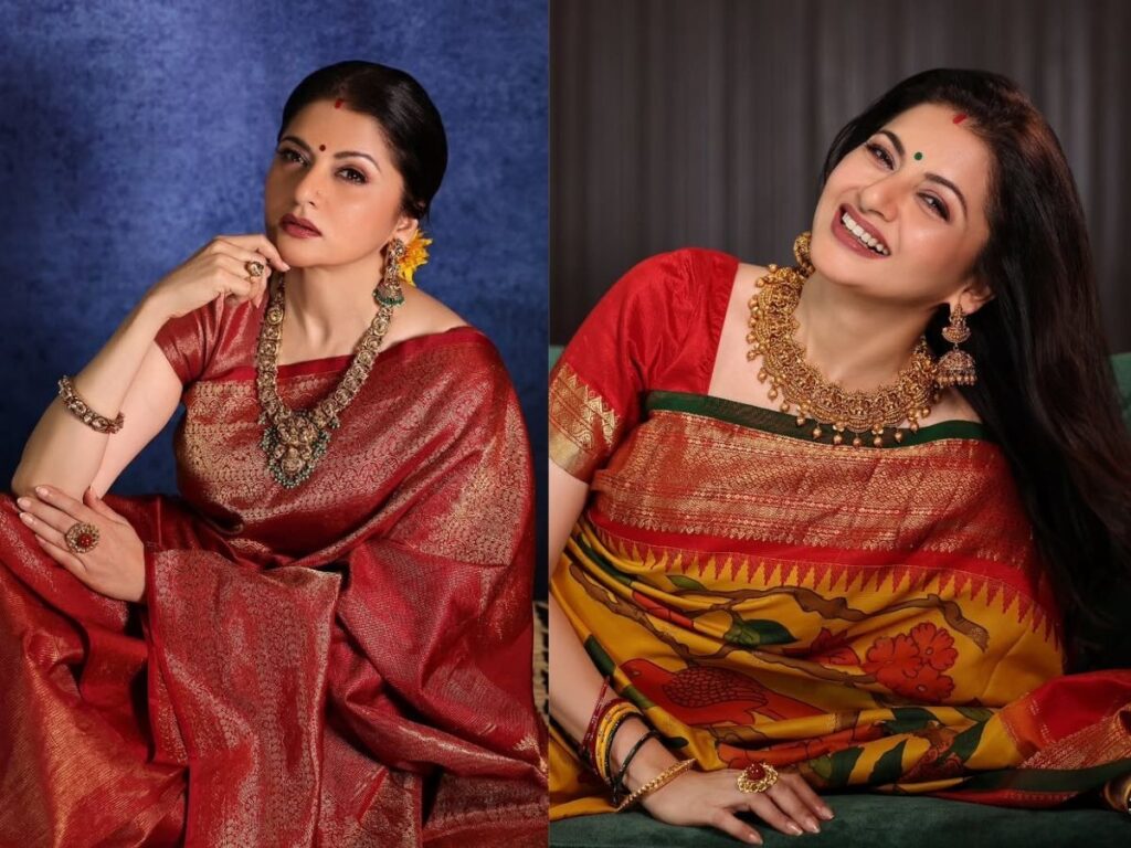 Women in Sarees This Sawan: Get Inspired by Bhagyashree's Stunning Look